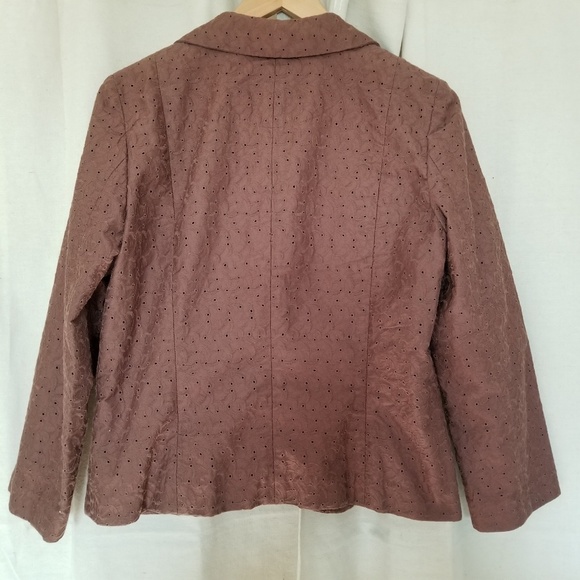 Apostrophe Cotton Eyelet Casual Blazer Brown 10 - Picture 7 of 7